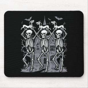 Retro Dansende Skeletten Dachshund Schattig Hallow Muismat
