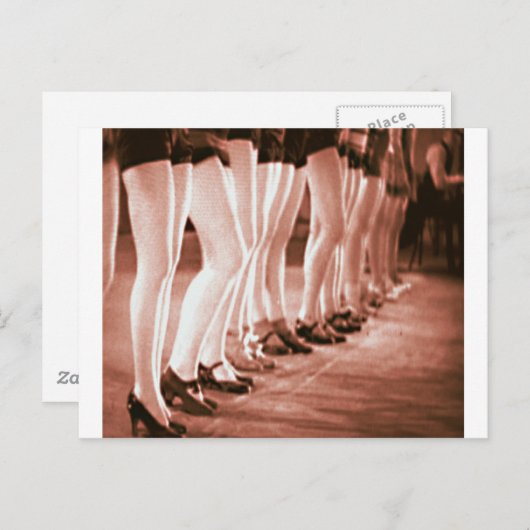 Retro  dansende vrouwen prachtige dansende benen briefkaart (Voorkant / Achterkant)