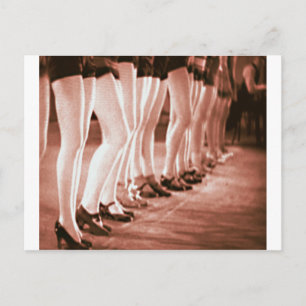 Retro  dansende vrouwen prachtige dansende benen briefkaart