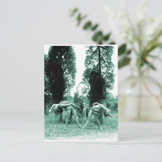 Retro  dansende vrouwen Wilde vrouwen Briefkaart (Staand voorkant)