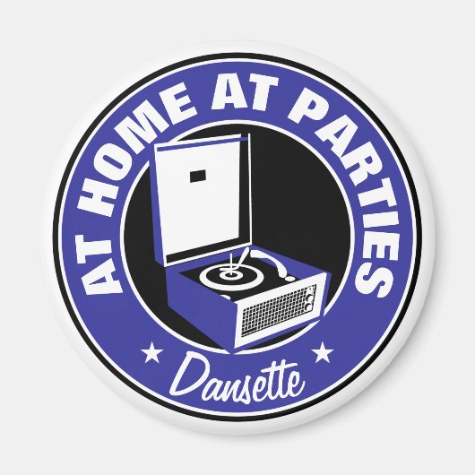 Retro Dansette  platenspeler Fridge Magnet (Voorkant)