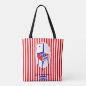 Retro Dansette platenspeler Tote Bag (Achterkant)