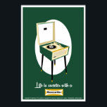 Retro Dansette Pop van groene-recordspeler Art pos Poster<br><div class="desc">Retro Dansette Brunswick groene platenspeler Pop Art poster</div>