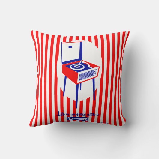 Retro Dansette Record Player Kussen (Achterkant)