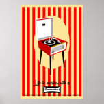 Retro Dansette recordspeler Pop Art poster<br><div class="desc">Retro-Pop voor recordspeler Art poster</div>