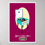 Retro Dansette recordspeler Pop Art poster<br><div class="desc">Retro-Pop voor recordspeler Art poster</div>