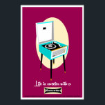 Retro Dansette recordspeler Pop Art poster<br><div class="desc">Retro-Pop voor recordspeler Art poster</div>