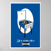 Retro Dansette recordspeler Pop Art poster (Voorkant)