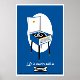Retro Dansette recordspeler Pop Art poster