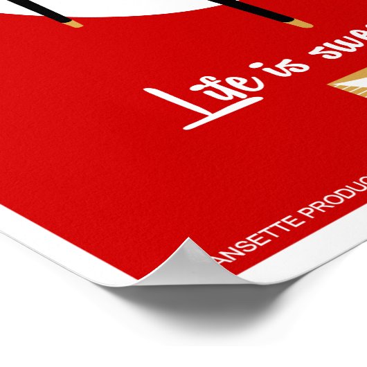 Retro Dansette red record player Pop Art poster (Hoek)