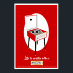 Retro Dansette red record player Pop Art poster<br><div class="desc">Retro-Pop voor recordspeler Art poster</div>
