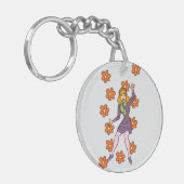 Retro Daphne Scooby-Doo Flower Power Sleutelhanger (Voorkant Links)