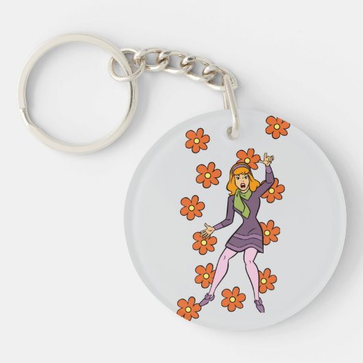 Retro Daphne Scooby-Doo Flower Power Sleutelhanger (Voorkant)