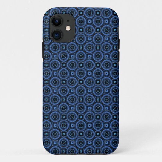Retro Dark Blue Circles Abstract Case-Mate iPhone Case (Achterkant)