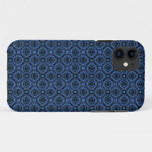 Retro Dark Blue Circles Abstract Case-Mate iPhone Case (Achterkant (horizontaal))