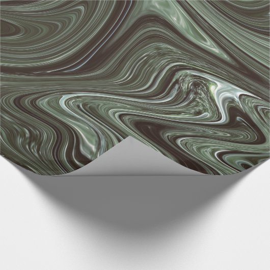 Retro Dark Green Marble Cadeaupapier (Hoek)