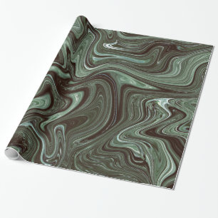 Retro Dark Green Marble Cadeaupapier