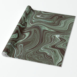 Retro Dark Green Marble Cadeaupapier