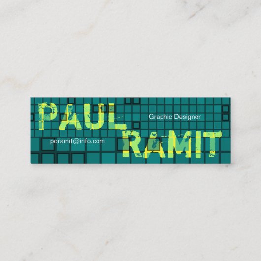 Retro Dark Green Mosaic Visitekaartje (Voorkant)