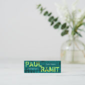 Retro Dark Green Mosaic Visitekaartje (Staand voorkant)