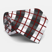 Retro Dark Red Black en White Plays Pattern Stropd Stropdas (Opgerold)