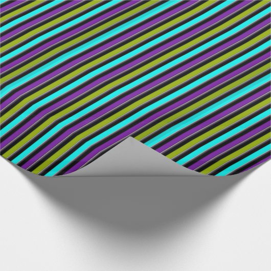 Retro Dark Snoep Stripe Cadeaupapier (Hoek)