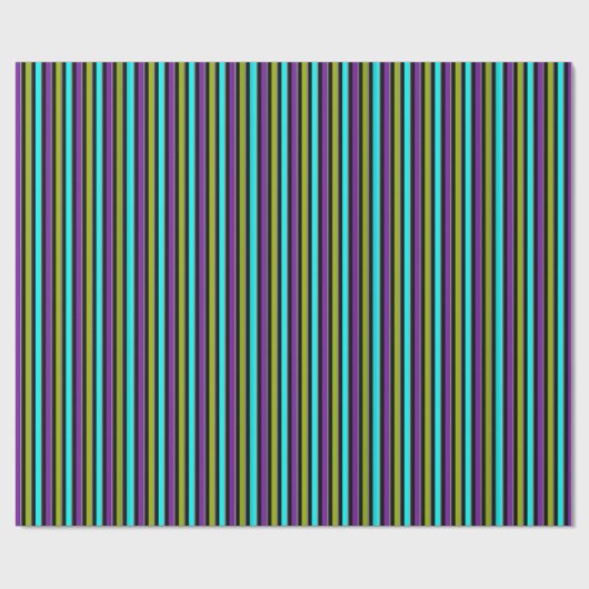 Retro Dark Snoep Stripe Cadeaupapier (Vlak)