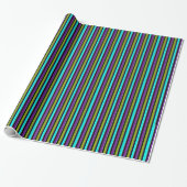 Retro Dark Snoep Stripe Cadeaupapier (Uitgerold)