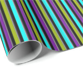 Retro Dark Snoep Stripe Cadeaupapier (Rol Hoek)