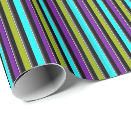 Retro Dark Snoep Stripe Cadeaupapier (Rol Hoek)
