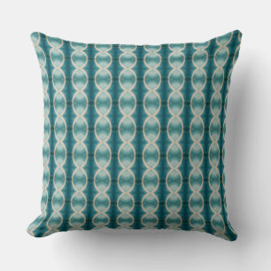 Retro Dark Turquoise Effect op witte weerslijnen Kussen