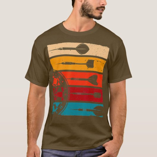 Retro Dartboard Team Darts Pijlen T-shirt (Voorkant)