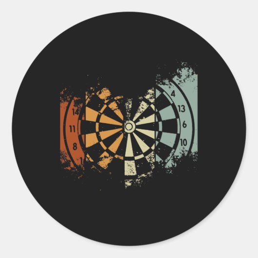 Retro Darts Darts Masters Funny Darts Spelen Ronde Sticker (Voorkant)