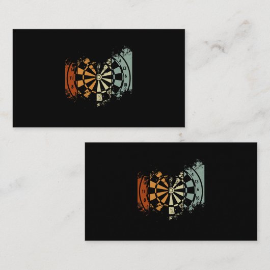 Retro Darts  Darts Masters Funny Darts Spelen Visitekaartje (Voorkant / Achterkant)