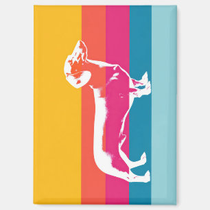 Retro Das Silhouet – Kleurrijke Pop-Hond Kunst Magneet