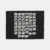 Retro Dasher Dancer Prancer Bourbon Christmas Funn Fleece Deken (Voorkant (Horizontaal))