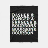 Retro Dasher Dancer Prancer Bourbon Christmas Funn Fleece Deken (Voorkant)