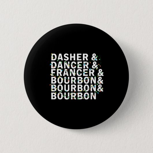 Retro Dasher Danser Prancer Bourbon Kerstmis Pret Ronde Button 5,7 Cm (Voorkant)