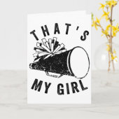 Retro Dat Is Mijn Meisje Cheer Moeder Cheerleading Kaart (Gele Bloem)