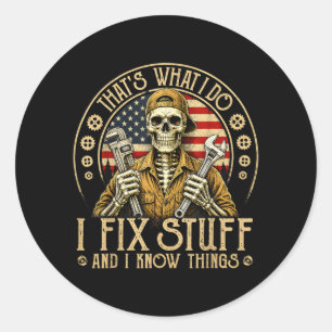 Retro Dat Is Wat Ik Doe Ik Repareer Spullen En Cad Ronde Sticker