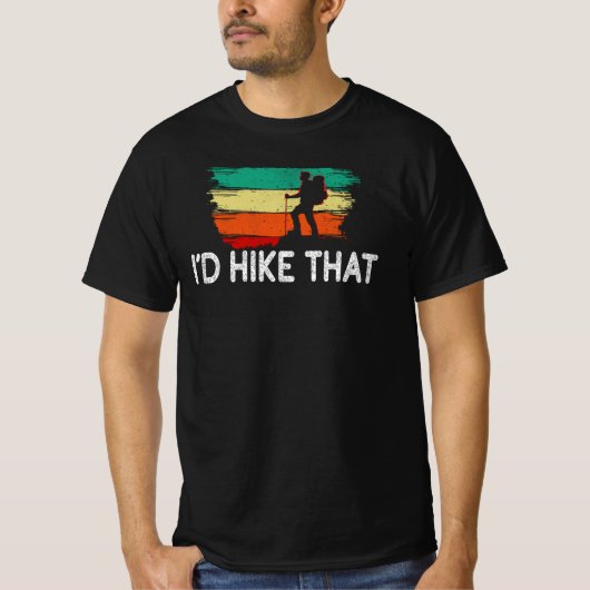 Retro, dat zou ik wandelen, wandelen t-shirt (Voorkant)