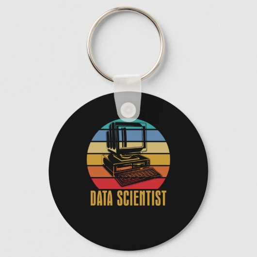 Retro Data Science Scientist Engineer Sleutelhanger (Voorkant)