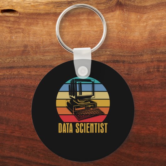 Retro Data Science  Scientist Engineer Sleutelhanger (Voorkant)