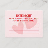 Retro Date Night And Advice To The Bride Card Advieskaart (Achterkant)