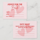 Retro Date Night And Advice To The Bride Card Advieskaart (Voorkant / Achterkant)