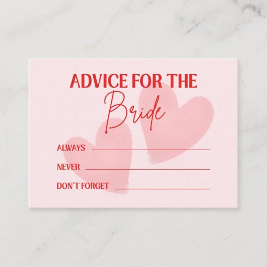 Retro Date Night And Advice To The Bride Card Advieskaart (Voorkant)