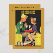 Retro Datum van de pret in een Uitnodiging van het (Voorkant / Achterkant)