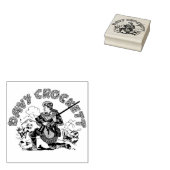Retro Davy Crockett Houten Kunst Stempel (Gestempeld)