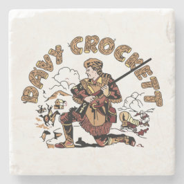 Retro Davy Crockett Stenen Onderzetter