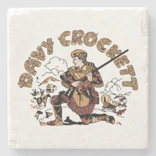 Retro Davy Crockett Stenen Onderzetter